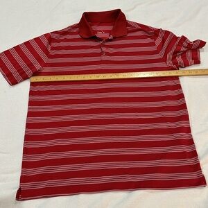 Men’s Nike Fit-Dry Red/White Striped Polo Size L